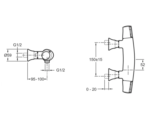 Смеситель Jacob Delafon Symbol E71683 для душа термостатический