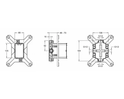 Универсальная система скрытого монтажа Jacob Delafon Modulo 98699D-NF для встраиваемых смесителей