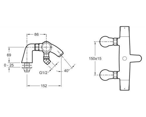 Смеситель Jacob Delafon Elevation E18875-CP для ванны/душа