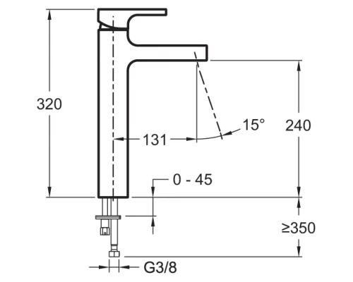 Смеситель Jacob Delafon Strayt E98340-CP для раковины высокий