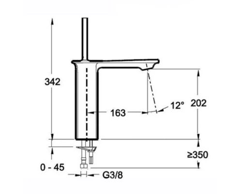 Смеситель Jacob Delafon STANCE E14761-CP для раковины высокий с донным клапаном clic-clac