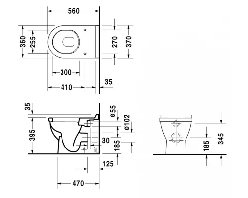 Приставной унитаз Duravit Starck 3 012409