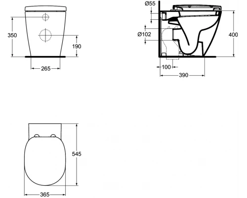 Приставной унитаз соло Ideal Standard Connect, E803401