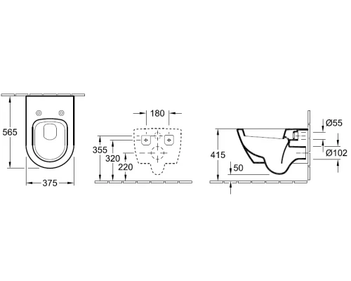 Подвесной унитаз Villeroy&Boch Subway 56001001