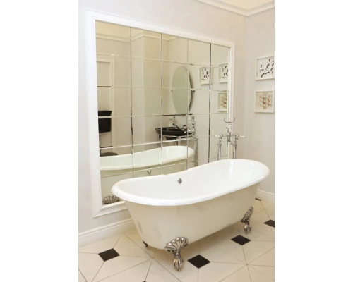 Чугунная ванна Devon&Devon Admiral 185 х 85 см, 2MRADMIRALCRDD, белый, снаружи под окраску, ножки Eagle алюминий полированный, без слива-перелива