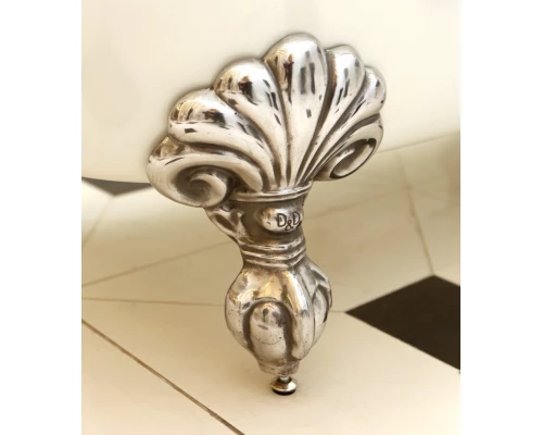 Чугунная ванна Devon&Devon Admiral 185 х 85 см, 2MRADMIRALCRDD, белый, снаружи под окраску, ножки Eagle алюминий полированный, без слива-перелива