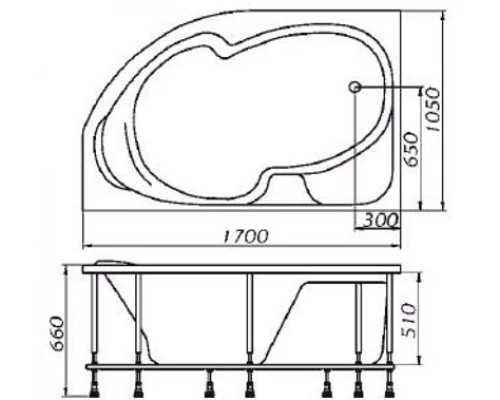 Ванна акриловая Relisan Sofi L/R 170 х 105 см (Гл000009446/Гл000009445)