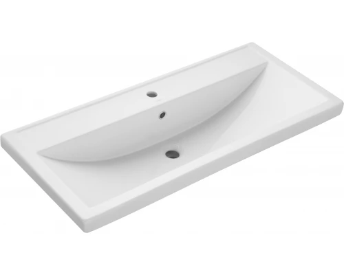 Комплект мебели для ванной ASB-Woodline Венеция 100 (Белый Патина Серебро)