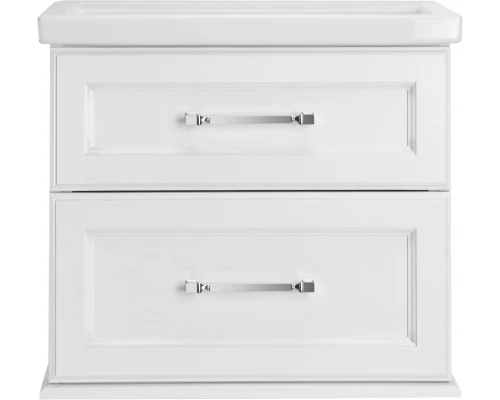 Комплект мебели для ванной ASB-Woodline Венеция 70 (Белый Патина Серебро)