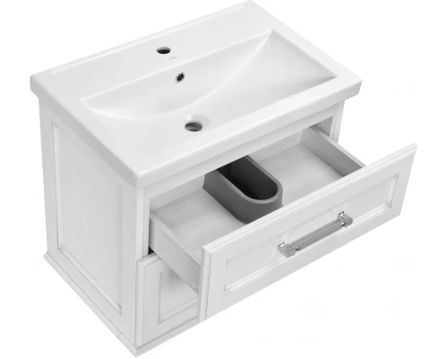 Комплект мебели для ванной ASB-Woodline Венеция 70 (Белый Патина Серебро)