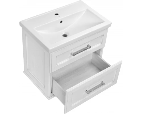 Комплект мебели для ванной ASB-Woodline Венеция 70 (Белый Патина Серебро)