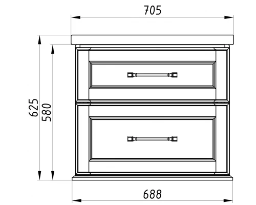 Комплект мебели для ванной ASB-Woodline Венеция 70 (Белый Патина Серебро)
