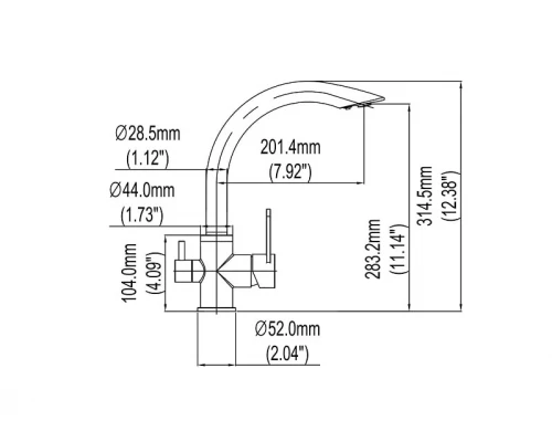 100.358 Смеситель для кухни с фильтром