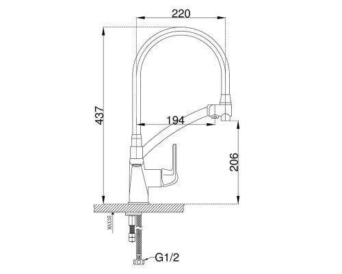 108.058 Black Смеситель для кухни