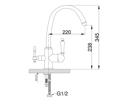 106.258 Смеситель для кухни
