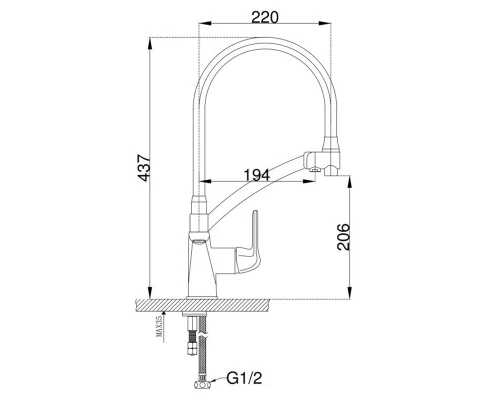 108.358 Black Смеситель для кухни