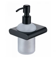 Дозатор для жидкого мыла KAISER настенный стекло Black латунь+цинк KH-2730