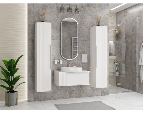 Шкаф - пенал Brevita Savoy - 35 подвесной универсальный (белый)