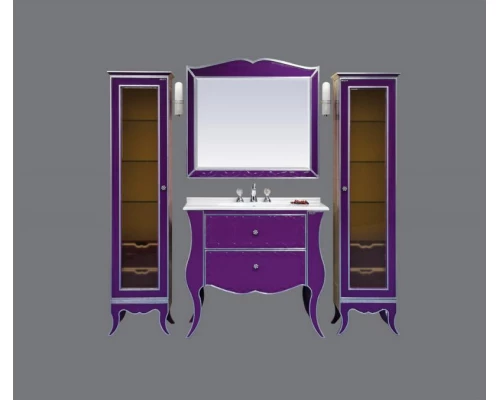 Шкаф - пенал Misty Анжелика - Пенал 40 прав. сиреневый/сусальное серебро Л-Анж05040-411П