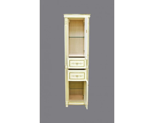 Шкаф - пенал Misty Tiffany 50 R бежевый сусальное золото Л-Тиф05050-381П