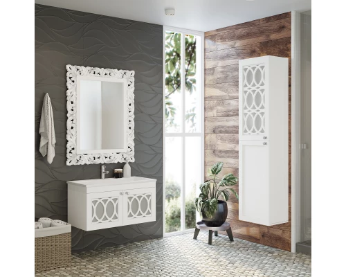 Шкаф - пенал Misty Тондо - 40 подвесной белый правый П-Тон05040-011П