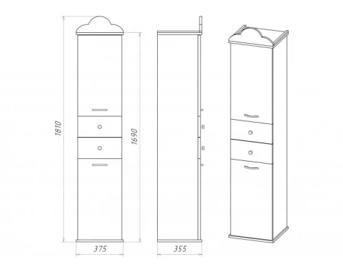 Шкаф - пенал Misty Roma 35 L бежевый Л-Ром05035-0332ЯЛ