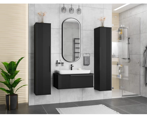 Шкаф - пенал Brevita Savoy - 35 подвесной универсальный (черный)