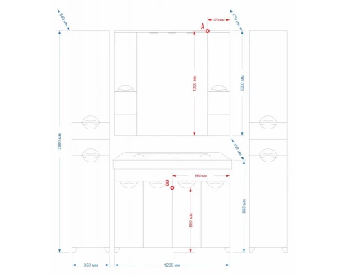 Тумба под раковину Misty София - 120 Тумба прямая белая эмаль П-Соф01120-011Пр