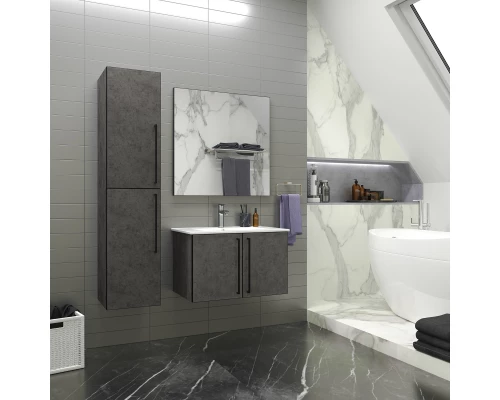 Тумба под раковину Brevita Rock - 60 подвесная (темно-серая)