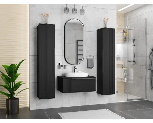 Тумба под раковину Brevita Savoy - 80 подвесная (черная)