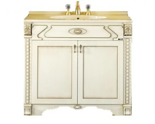 Тумба под раковину Misty Афина - 80 Тумба прямая бежевая патина/столешница Л-Афи01080-033Пр