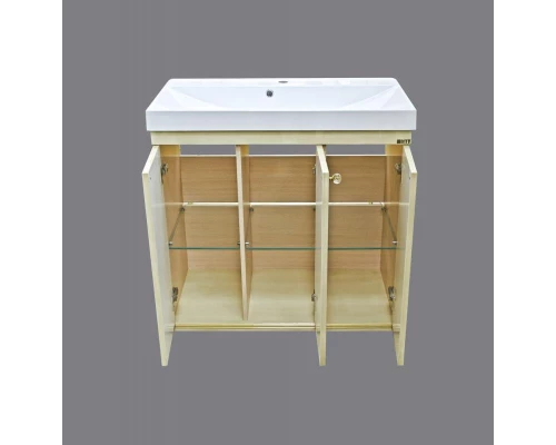 Тумба под раковину Misty Бабочка - 90 Тумба прямая бежевая патина Л-Баб01090-033Пр