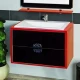 Тумба под раковину Misty Бостон - 80 подвесная с 2 ящ. черно-красная Л-Бос00979-2710По