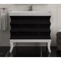 Тумба под раковину Misty Чикаго 100 с 3-мя ящиками черно-белая Л-Чик01100-2413Я
