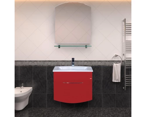 Тумба под раковину Misty Корсика - 70 Тумба с 1 ящ. подвесн BL - 08G алый мак Л-Кор01070-04П1Я