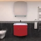 Тумба под раковину Misty Корсика - 70 Тумба с 1 ящ. подвесн BL - 08G алый мак Л-Кор01070-04П1Я