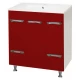 Тумба под раковину Misty Кристи -75 Тумбас 2-мя ящ. +Б/К бордовая П-Кри01075-101К2Я