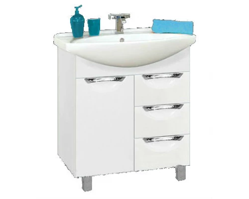 Тумба под раковину Misty Орхидея - 65 Тумба с 3 ящ. белая эмаль П-Орх01065-0113Я