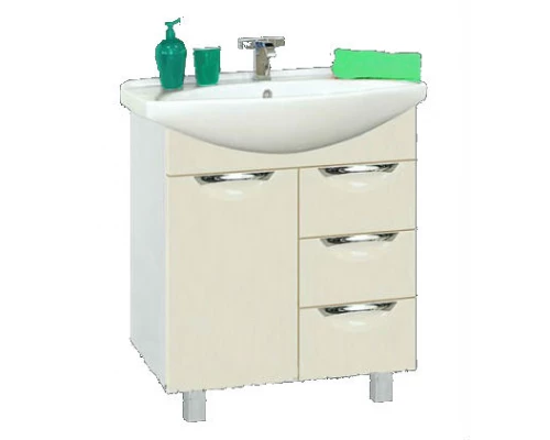 Тумба под раковину Misty Орхидея - 65 Тумба с 3 ящ. бежевая эмаль П-Орх01065-0313Я