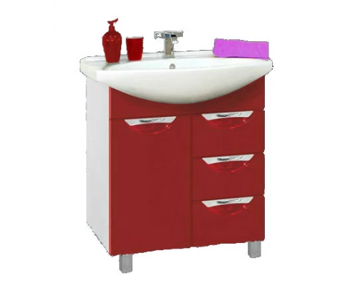 Тумба под раковину Misty Орхидея - 65 Тумба с 3 ящ. красная эмаль П-Орх01065-0413Я