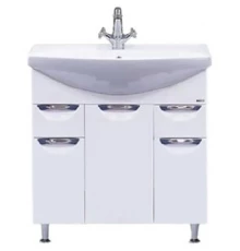 Тумба под раковину Misty Орхидея - 75 Тумба 2 ящ. (корзина) белая эмаль П-Орх01075-0112Я