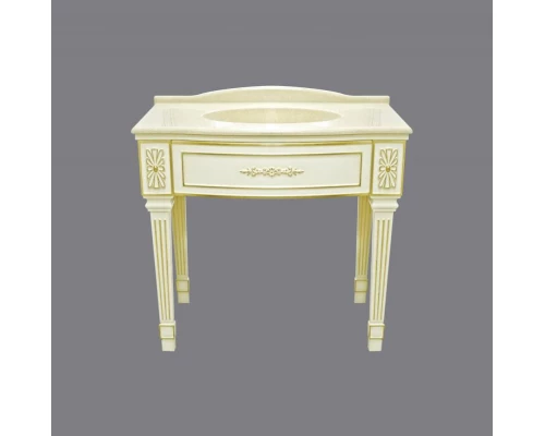 Тумба под раковину Misty Tiffany 100 белая сусальное золото Л-Тиф01100-391