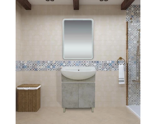 Тумба под раковину Misty Ультра - 60 тумба напольная прямая бетон О-Уль07060-4822ЯП