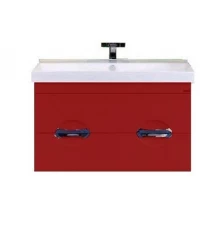 Тумба под раковину Misty Жасмин 90 с 2-мя ящиками красная эмаль П-Жас01090-041П2Я