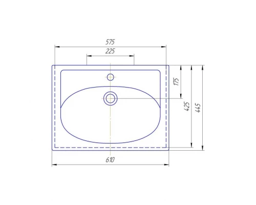 Тумба под раковину Misty Лайм 60 с 2-мя ящиками Э-Лай01060-2Я