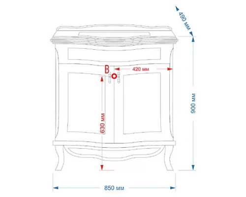 Тумба под раковину Misty Дайна 85 черная П-Дай01085-021Пр