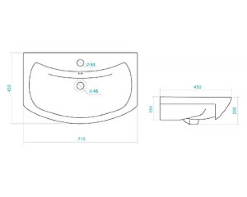 Тумба под раковину Misty Лаванда - 70 Тумба прямая белая Э-Лав01070-011Пр
