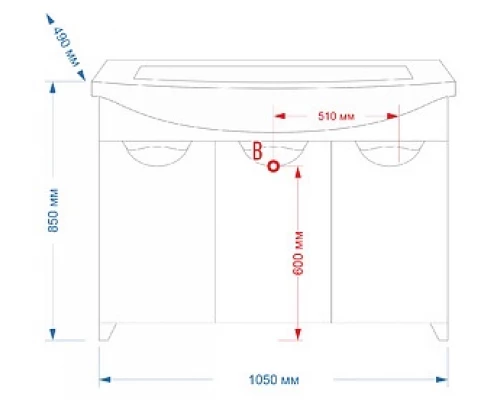 Тумба под раковину Misty Лаванда 105 Э-Лав01105-011Пр