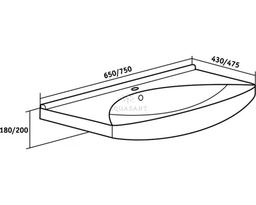 Тумба под раковину Misty Джулия - 75 Тумба прямая белая White Л-Джу01075-5210Пр