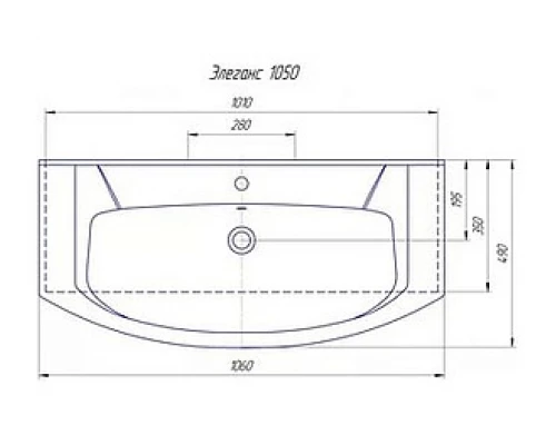 Тумба под раковину Misty Лаванда 105 Э-Лав01105-011Пр